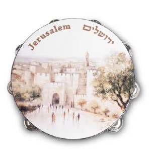 Picture of Tambourine Miriam Drum Jerusalem Design 25cm